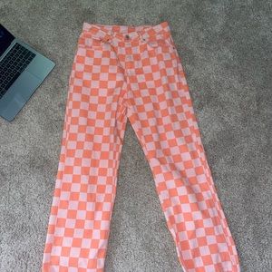 ragged priest checked denim pants